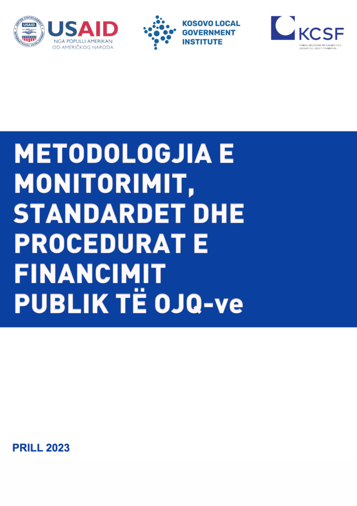 Metodologjia e Monitorimit mbi Kriteret, Standardet dhe Procedurat e Financimit Publik të OJQ-Ve