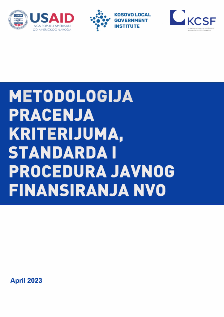 Metodologija Pracenja Kriterijuma, Standarda i Procedura Javnog Finansiranja NVO