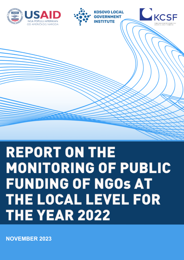 Report on the monitoring of public funding of ngos at the local level for the year 2022